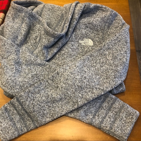 Great condition Women’s North Face hooded jacket size xs light blue speckled - Picture 3 of 17